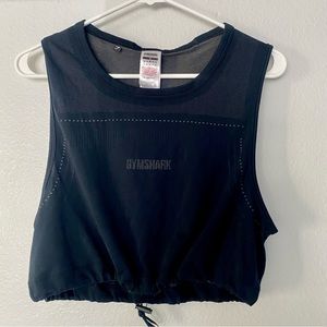 GYMSHARK cropped drawstring tank